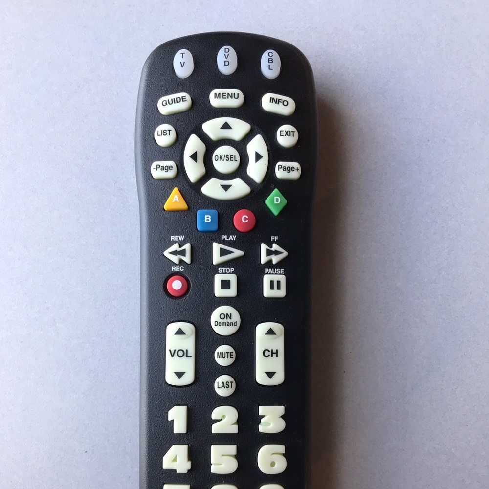 Spectrum UR3-SR3M-TWC Remote. Glows In The Dark